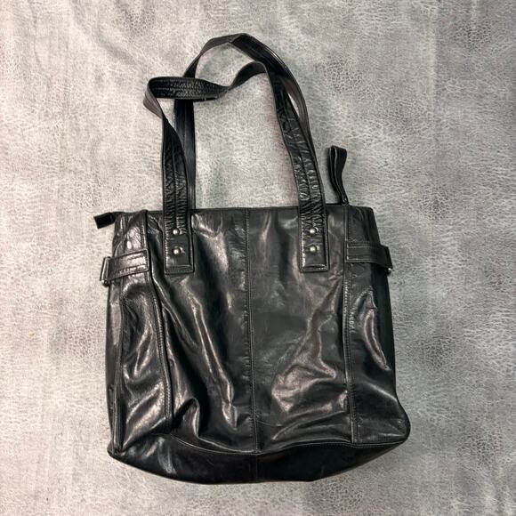 Kenneth Cole Black Leather Tote Bag - Picture 3 of 7